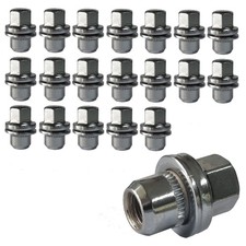 20 Radmuttern Flachbund M14x1.5 34mm chrom für Land Rover Defender 110 4WD L663