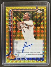 2025-26 Topps Chrome Update Jalen Green Auto Gold Geometric Refractor #/50 Suns