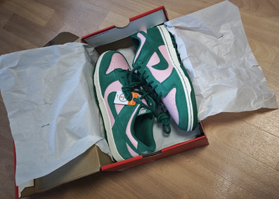 Nike Dunk Low Retro SE Sneaker Herren Grün Rosa Weiß  Größe 44,5