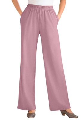 Woman Within Plus Size Tall 7-Day Knit Wide-Leg Pull-On Pants