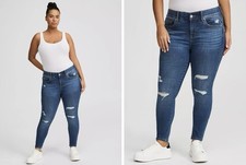 Torrid Bombshell High Rise Skinny Jeans Size 20R Distressed Premium Stretch