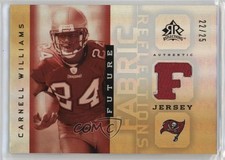 2005 Upper Deck Reflections Future Fabric Gold /25 Cadillac Williams Carnell je7