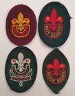 4 x Boy Scout Badges Patches, Senior Scout Hat badge, Rank, Rover Scouts Vintage