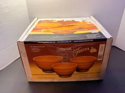 Fiesta 3-pc Baking Bowl Set Marigold 75th Anniversary NIB