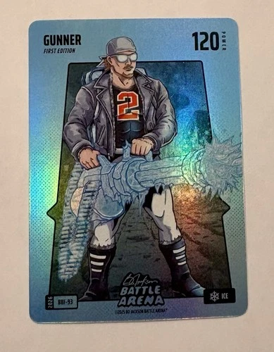 2026 Bo Jackson Battle Arena Gunner (Henderson) Rare Blue Battlefoil Ice #BBF-93