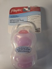 New 2 Pack Playtex Orthro Pro 0-6 Mo Pacifier Pink Plus Sterizing Case