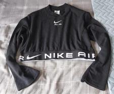 Nike Air Sportswear Long Sleeve Black Tape Crop Top Women's Size XL 