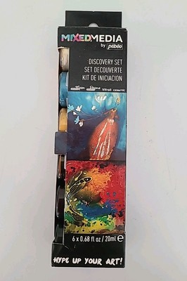 Pebeo Mixed Media Discovery Set 6 - 20ml Vitrail Ceramic Prisme NEW