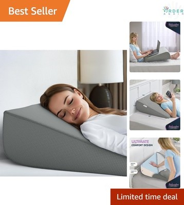 Memory Foam Wedge Pillow for Sleeping Back Support Leg Elevation Multi Use