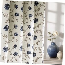Blue Floral 100 Blackout Curtains 84 52"W x 84"L Pack of 2 Midnight Navy