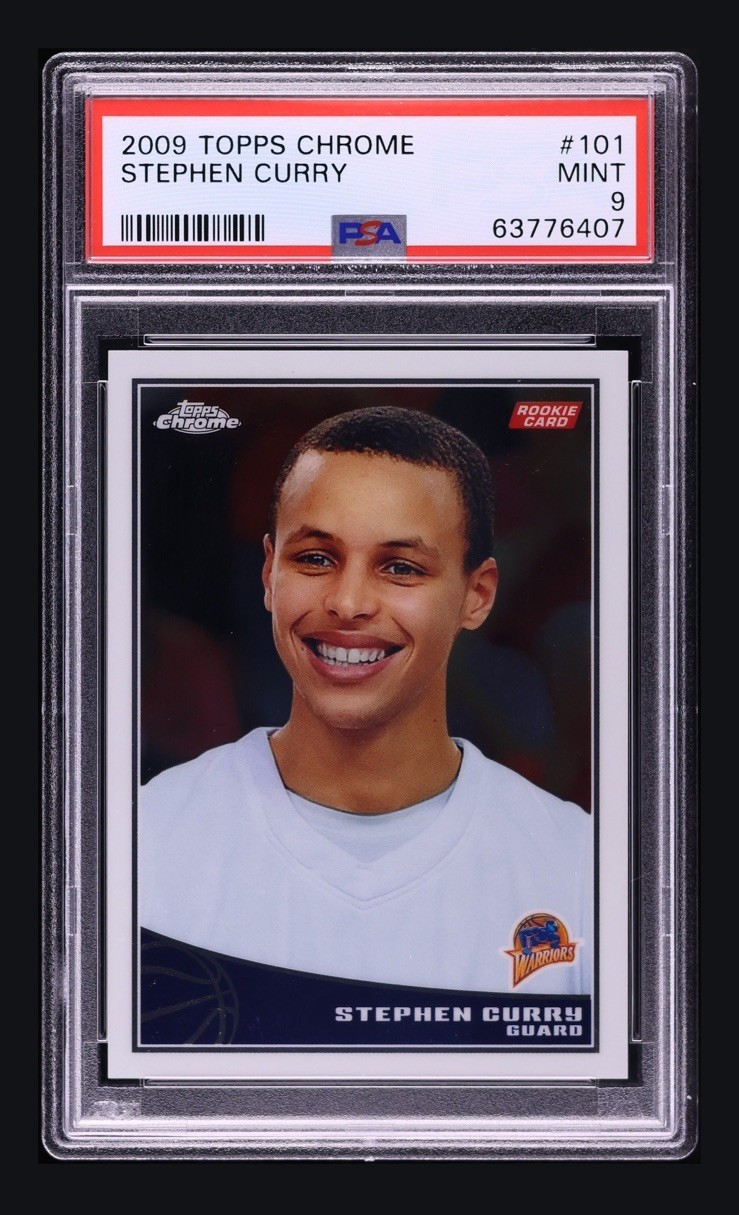 2009-10 Topps Chrome #101 Stephen Curry RC Rookie /999 PSA 9 MINT WARRIORS