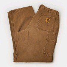 Vintage Carhartt Pants Chestnut Canvas Carpenter Dungaree Fit B11 CHT Y2K 34x32