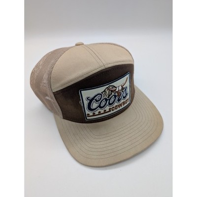 Coors Cowboy Richardson 168 Trucker Hat Tan Brown Mesh Snapback