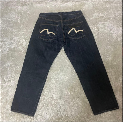 Evisu Flame Logo Pockets Raw Salvage Denim Vintage Y2k Japan Jeans Pants Sz 36