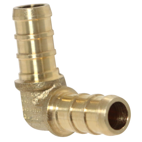 1 Pack XFITTING 3/8" PEX-B Barb Elbow Fitting, Lead Free Brass, NSF