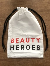 Beauty Heroes White Cotton Drawstring Travel Makeup Bag ~ Brand New!! ❤️