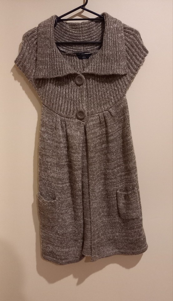 Quirky Soft Knitted Cardigan Vest Sleeveless Gillette Open Dress Size 14
