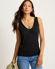 Addison Sleeveless Linen-Blend Sweater Black