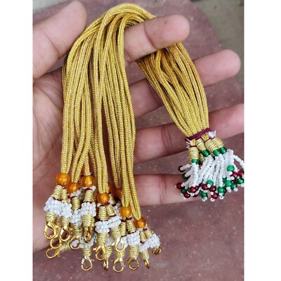 Back Rope Hook Gold Color Pearl Adjustable Necklace Dori Lot 12 pcs Lockable Set