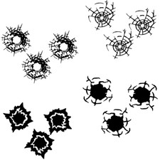 Bullet Holes Vinyl Decal Sticker Car Window Wall Bumper Set Of 3 Metal Glass Art