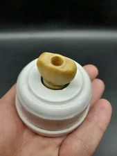 1930s Rotary Light Switch On Off Vitreous Bakelite 5 Amp Wandsworth White