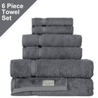6 Piece Towel Set 100% Turkish Cotton Soft Washcloths, Hand Towels, Bath Towels