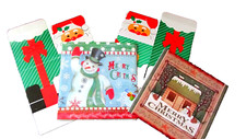CHRISTMAS GIFT BOXES two 8x8x2.5 in - two 4.5x4x4 in D 