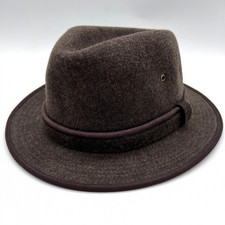 Dorfman Pacific SCALA Classics Adult Small Brown Fedora Hat 100 Wool
