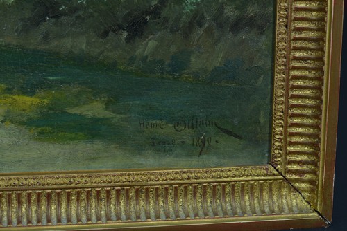 Tableau ancien Bretagne Impressionniste La gardienne d'oies Henri Saintin 19e - Photo 9/12