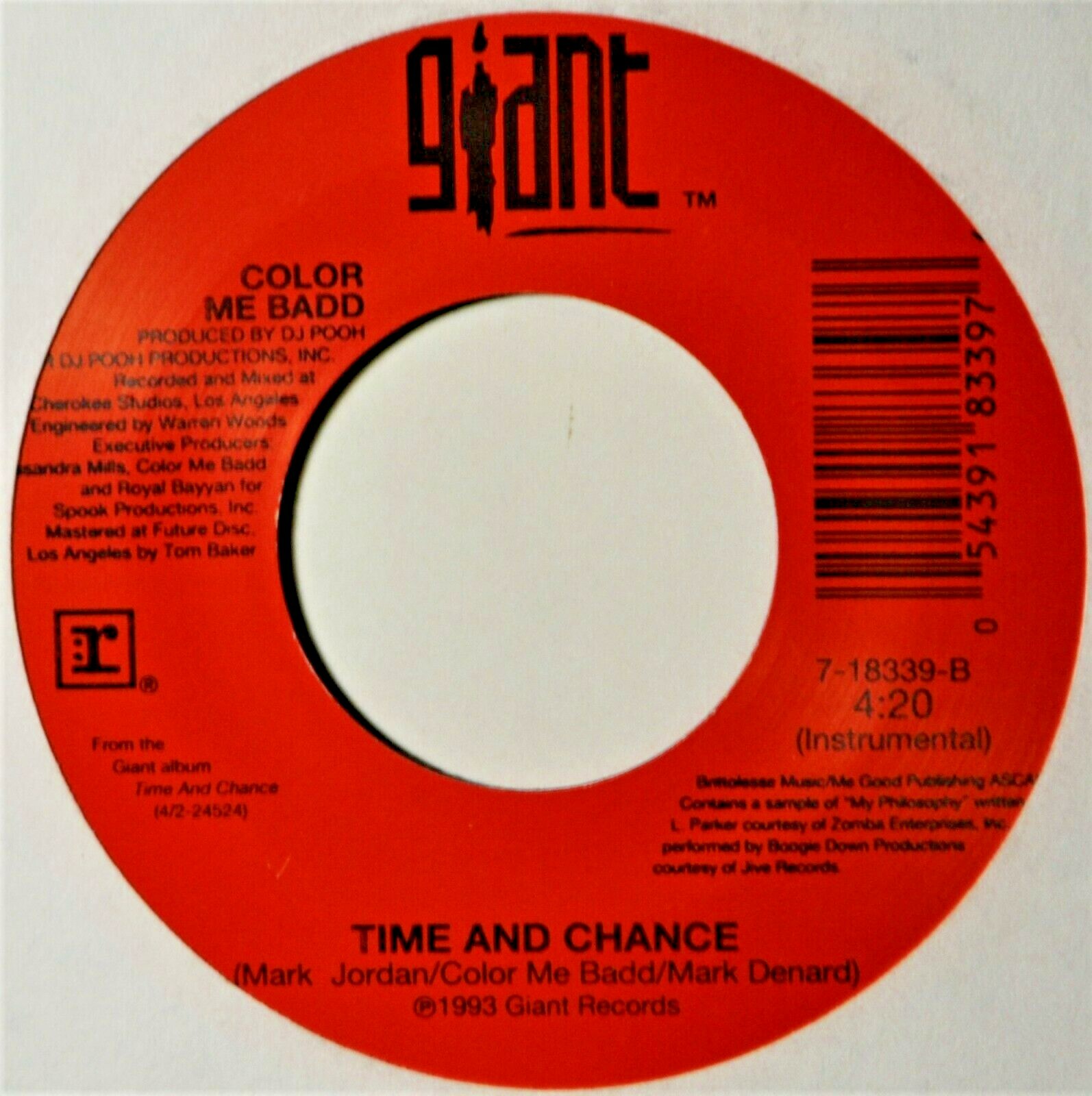 Color Me Badd Time and Chance 45 & Jukebox Strip 7 Vinyl 90's R&B Vocal &  Instr | eBay