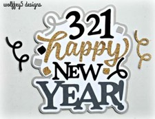 CRAFTECAFE NEW YEAR TITLE premade paper piecing scrapbook diecut piece page 3d