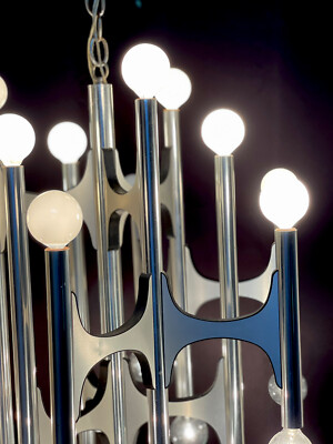 Lightolier Chandelier Gaetano Sciolari Scultura Mid Century Modern