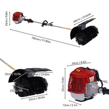 Gas Power 52CC Handheld Sweeper Broom Driveway Turf Artificial Grass Snow Clean