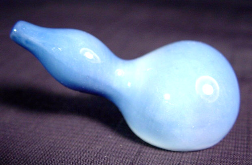 Chopstick Rest Gourd Hashioki Porcelain Blue Vintage Rare Japan Design