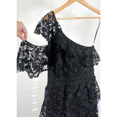 Joie Belisa Lace One-Shoulder Midi Dress Black Size 6 | eBay