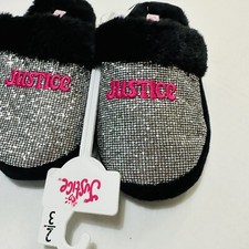 Girls Justice Slippers Size 6 Sparkly Plush