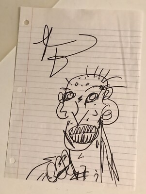 Robert Kirkman signed + Sketch Drawing The Walking Dead Skizze Zombie signiert!