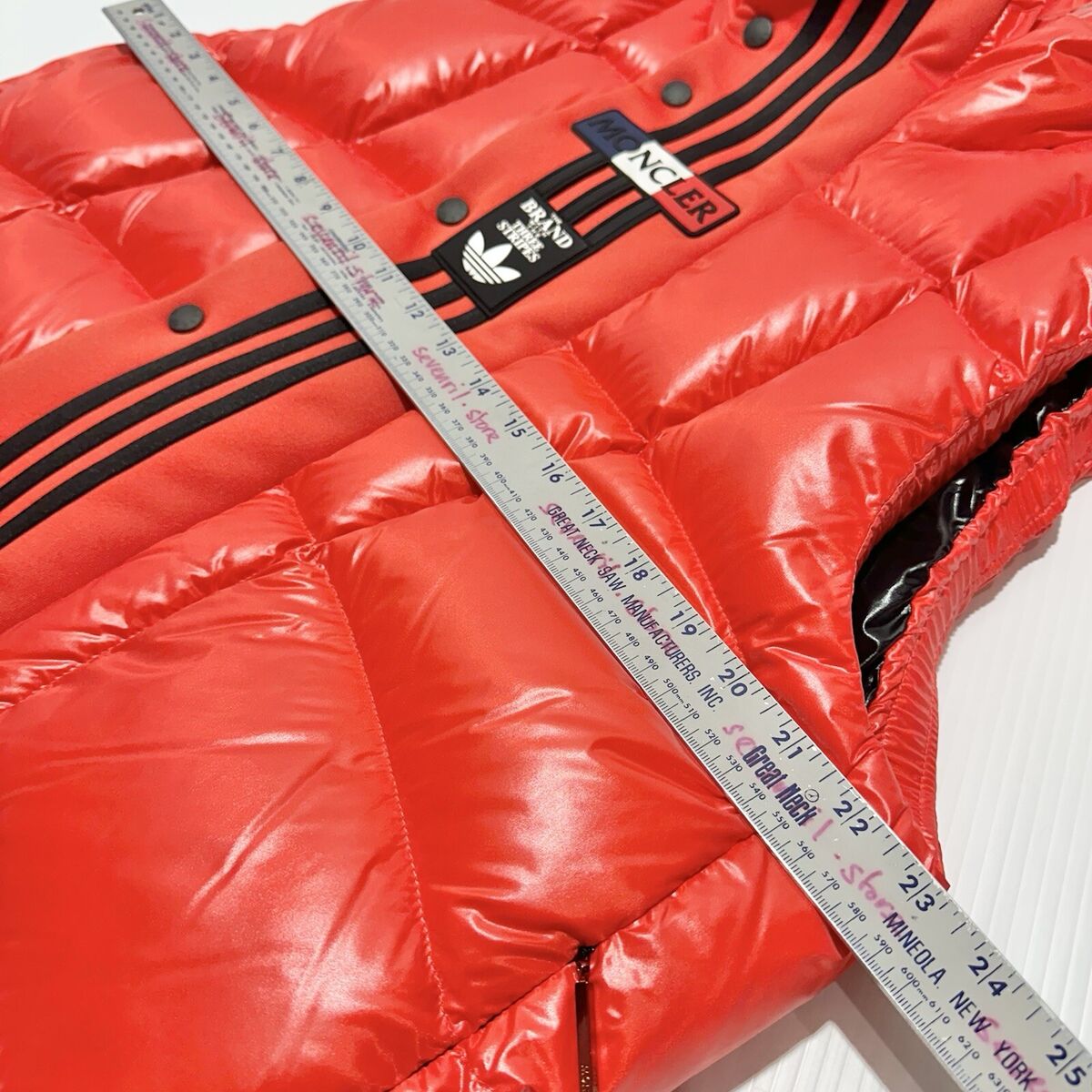 Moncler x Adidas Bozon Down Vest Men's 2/ M Orange Snap Moncler x Adidas Bozon Down Vest Men's 2/ M Orange Snap