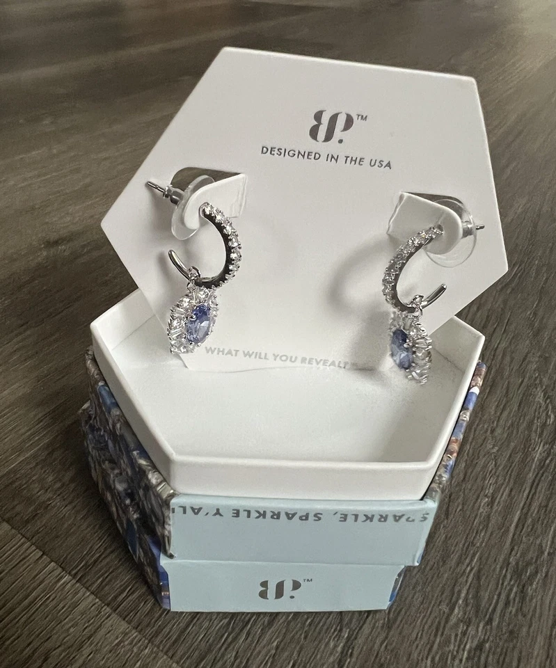 Bomb Party December 2024 dreaming in sparkle earrings Tanzanite Rhodium - Image 2 of 3