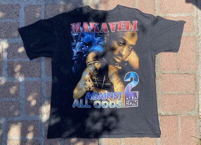 Vintage 90s Tupac Shakur Makaveli Against All Odds Rap Tee Vintage 90s Tupac Shakur Makaveli Against All Odds Rap Tee