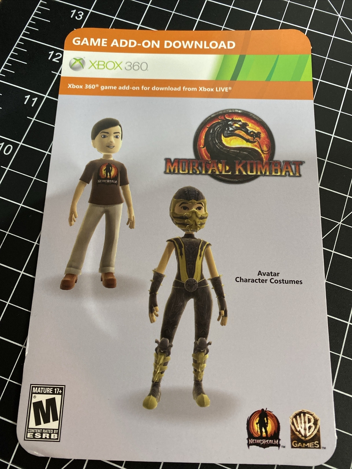 Xbox 360 Mortal Kombat Codes Ermac Classic Costume Scorpion Avatar xbox-360-mortal-kombat-codes-ermac-classic-costume-scorpion-avatar