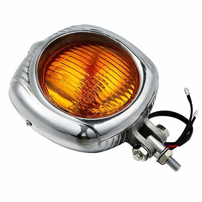 Retro Electroline Scheinwerfer Orange Linse für Chopper Bobber Custom Motorräder
