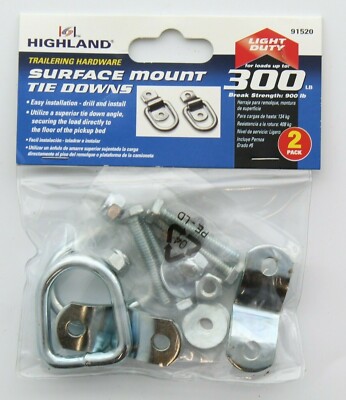 Highland Tie Down Anchors, Surface Mount 2 Piece, Truck Trailer, 300 lb, 9152000