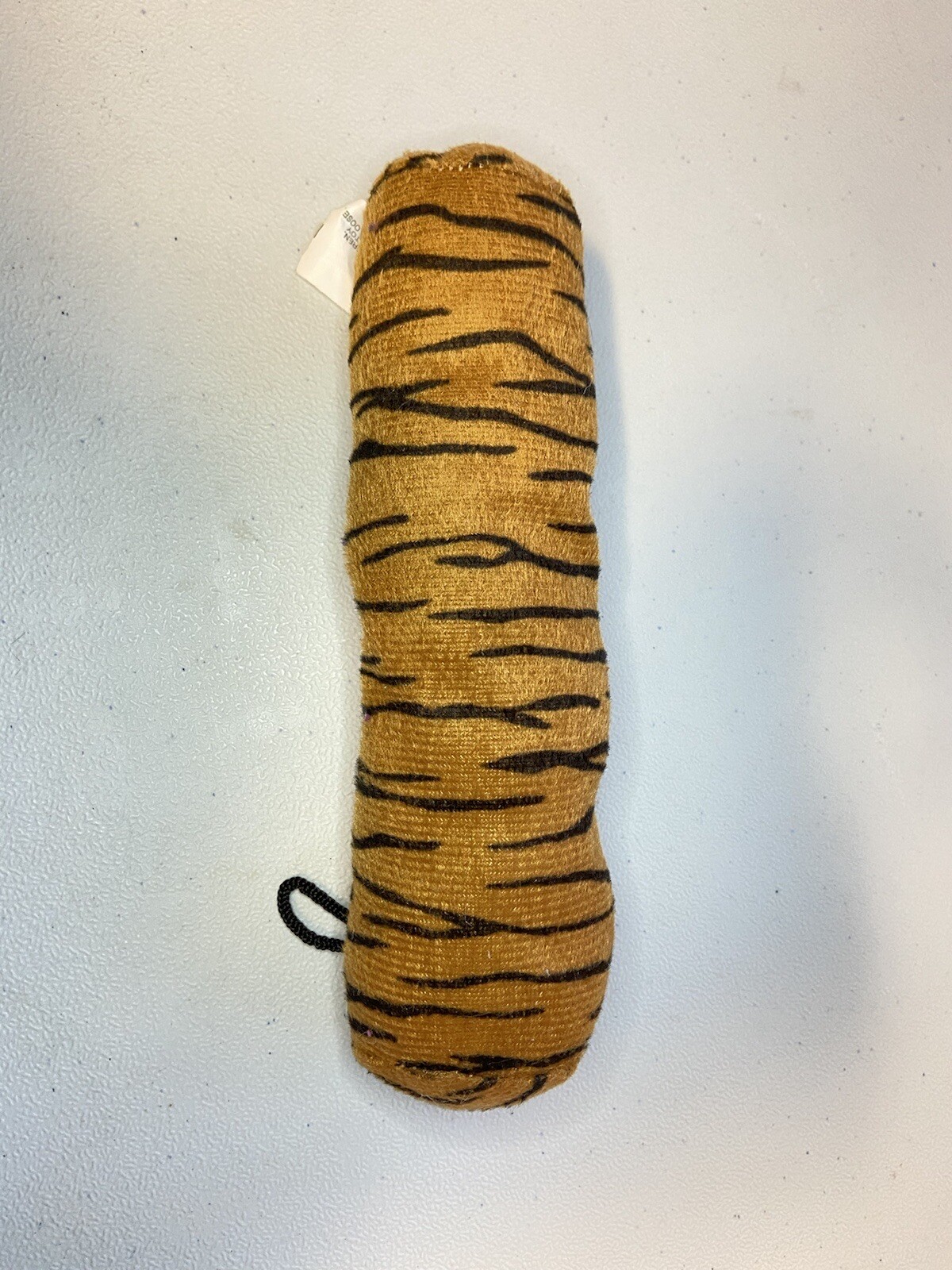 USED plush dog toy - squeaker doesn't work - wood animal print stick