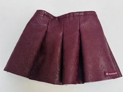Skirt American Girl Doll 18   Faux Leather Skirt Burgundy