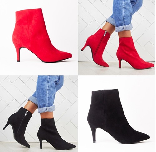 Womens Ladies Stiletto Ankle Boots Mid 