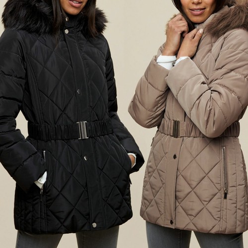Fur Padded Jacket Coat Size 