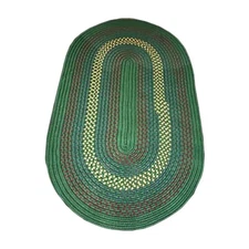 Colonial Style Oval Area Rug Green Nylon 6' Long x 4' Wide | Renovator's Supply