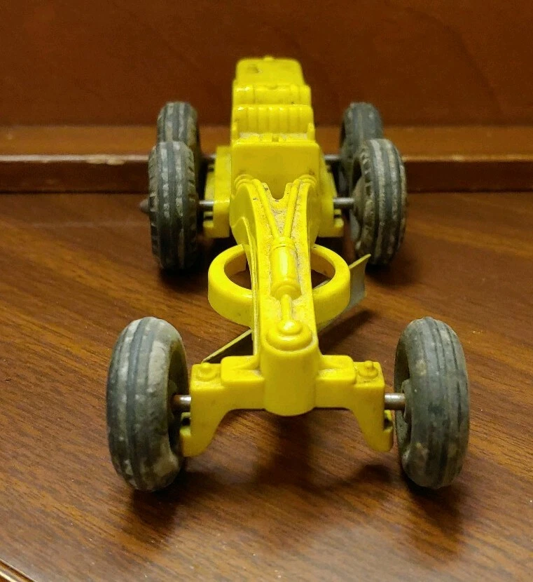HUBLEY KIDDIE MOTONIVELADORA TRATOR COM LÂMINA Equipamento de Construção Plástico Brinquedo Vintage - Imagem 4 de 4