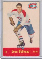 1955-56 Parkhurst hockey Jean Beliveau original trading card #44 EX++ CANADIENS